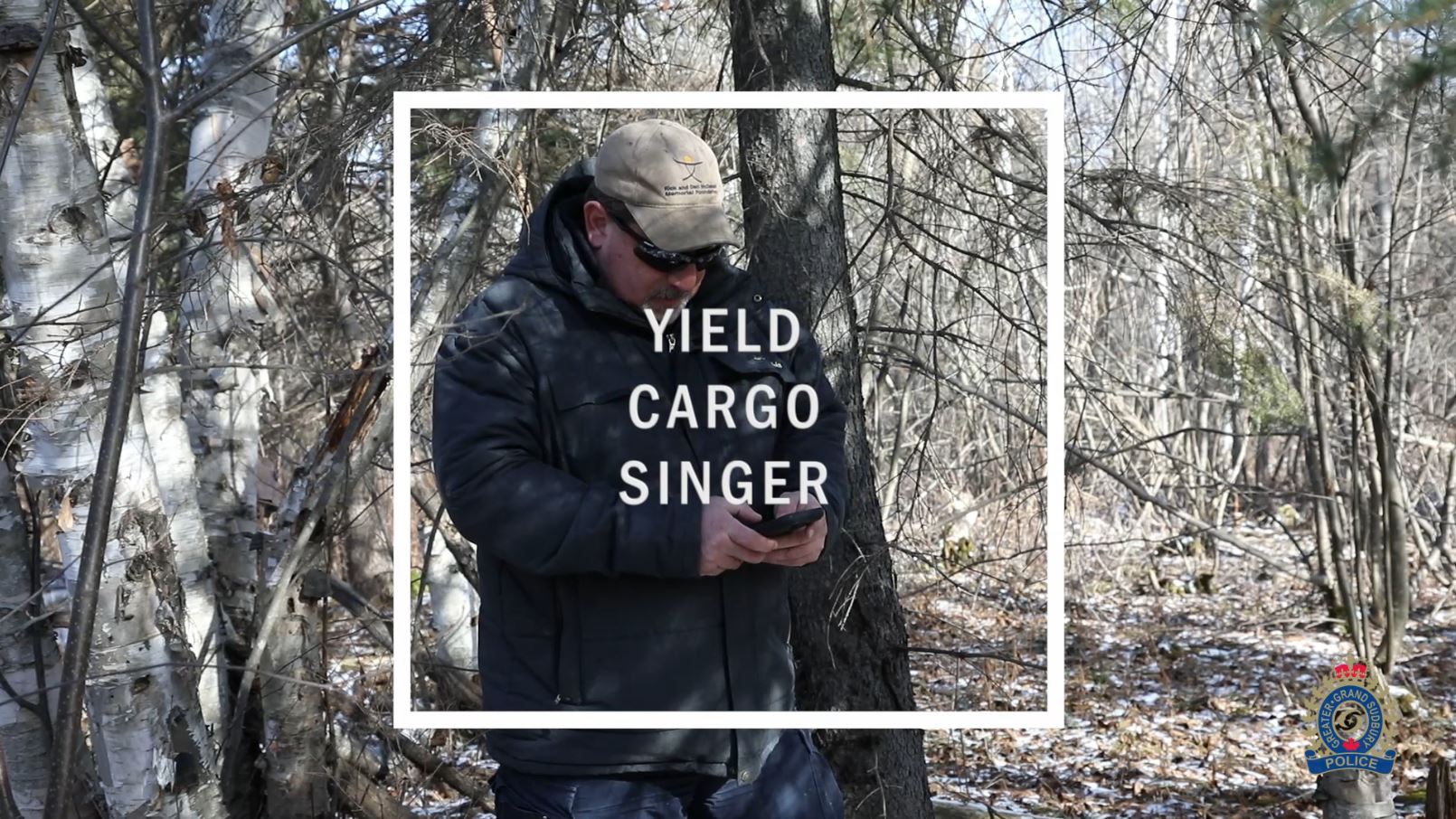 What3Words combination man standing in woods on phone
