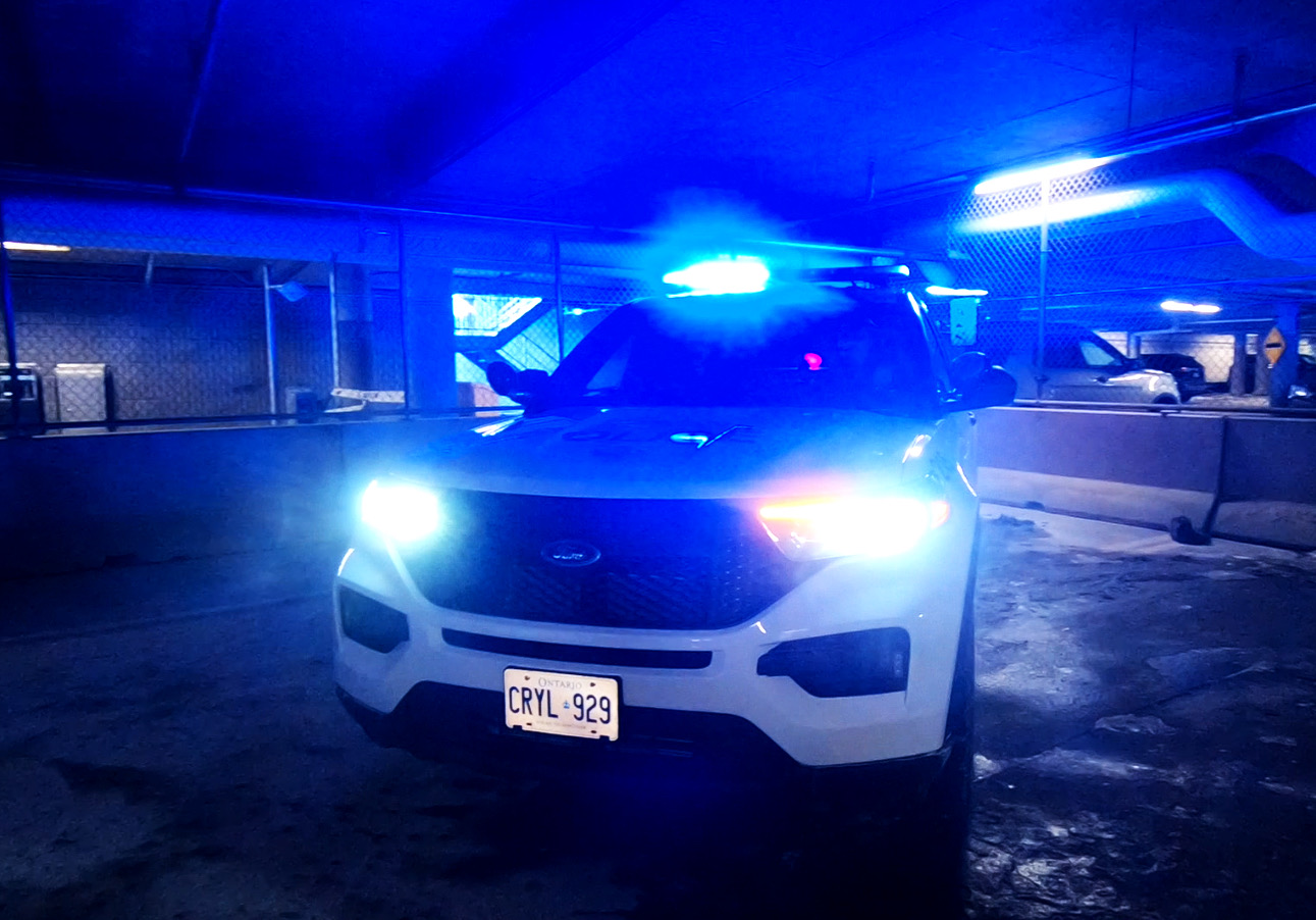 police cruiser police cruiser with blue lights flashing